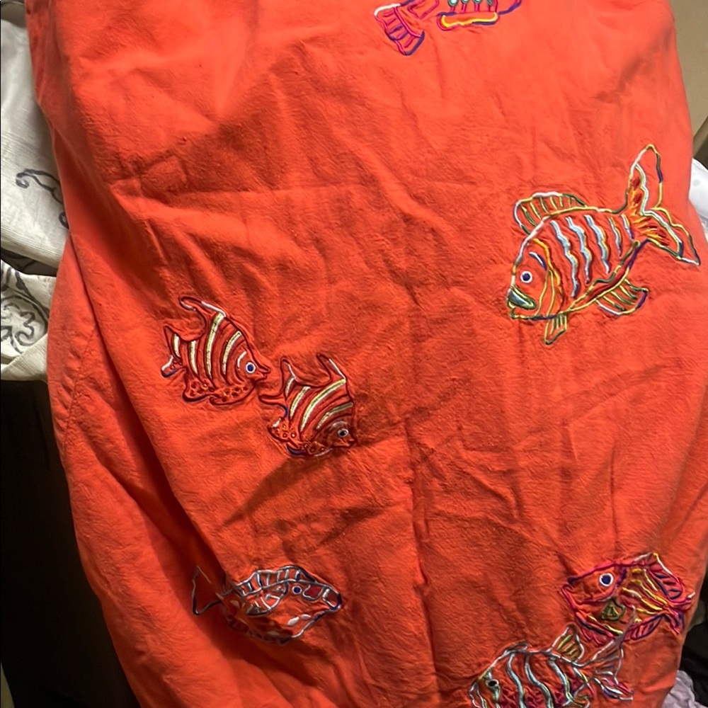 Orange Maxi Dress with Playful Tiger Design
